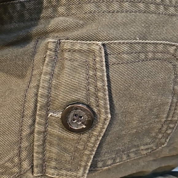 Converse One Star Women Button Military Utility Jacket XS Dark Olive Long Sleeve - Picture 4 of 13